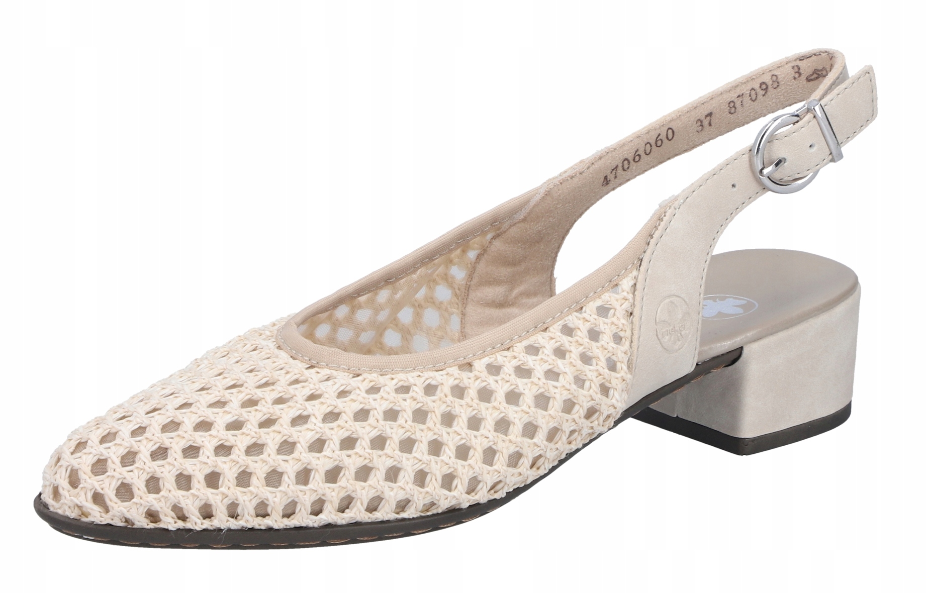 Rieker 47060-60 vel.38 béžové elegantní kožené sandály a lodičky