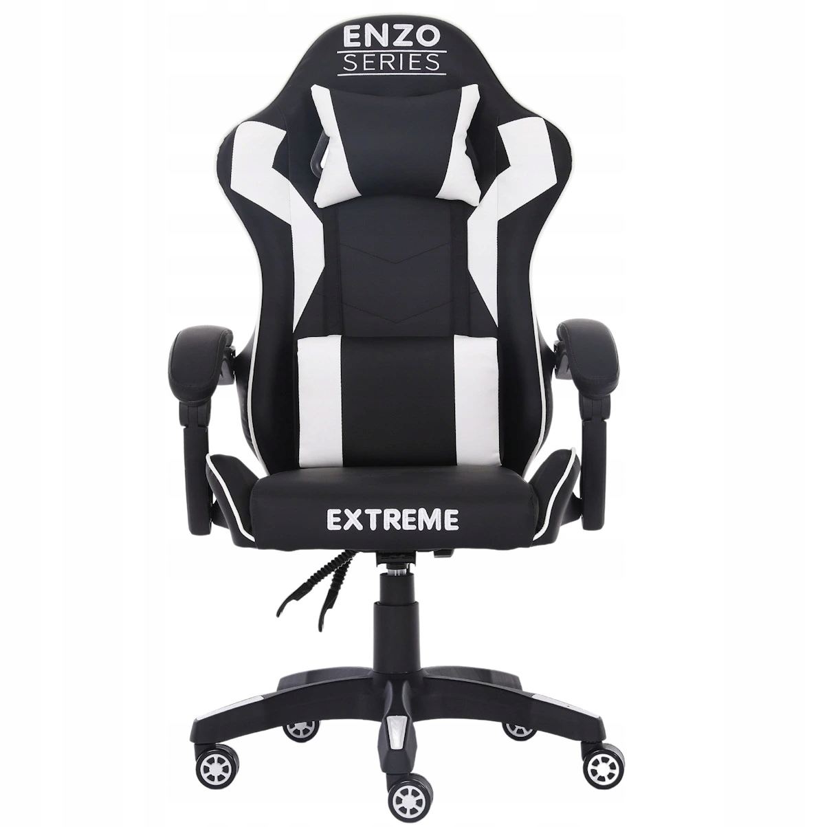 Herní Křeslo Enzo White Bílé Kubíkové Premium Kancelářské Pro Hráče Silné