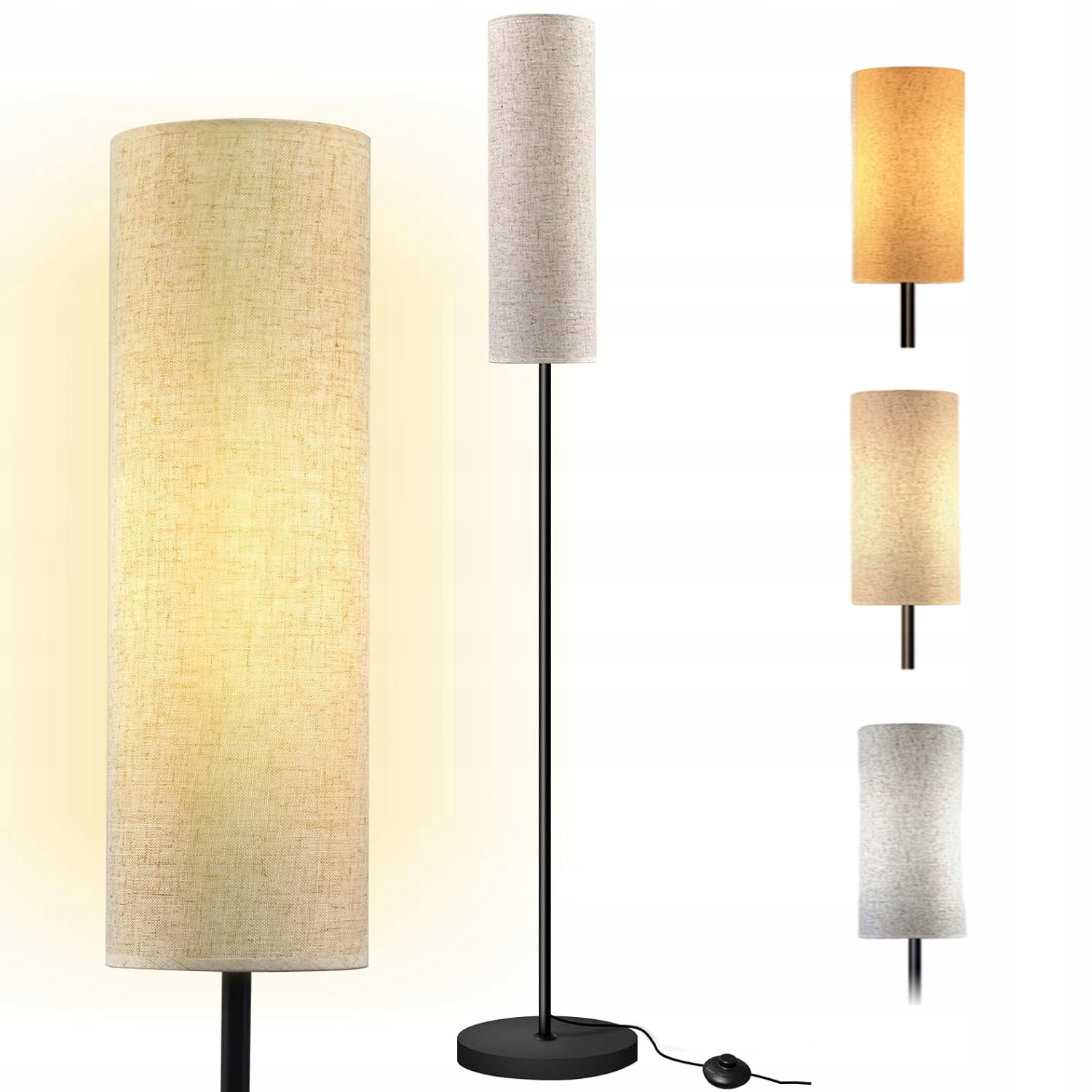 Moderní Podlahová Stojací Lampa 12W E27 3, Teplota Barev, Nožní Spínač