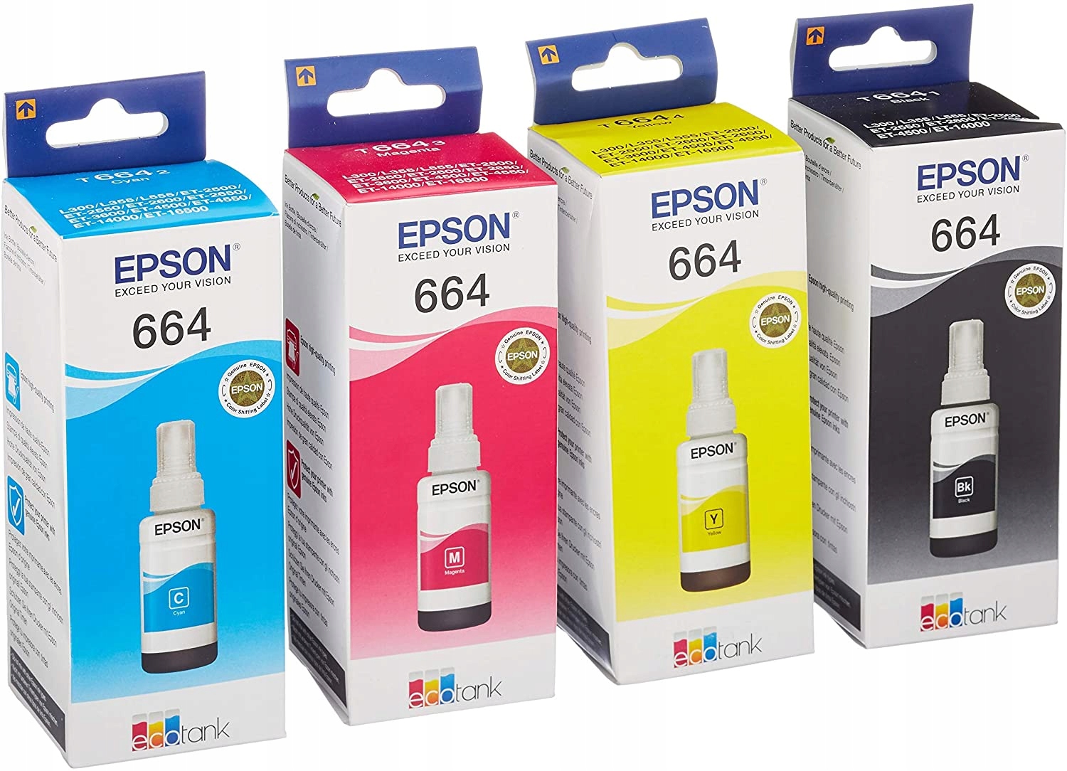 

Zestaw Tuszy Epson 664 T6641 T6643 T6644 oryginał