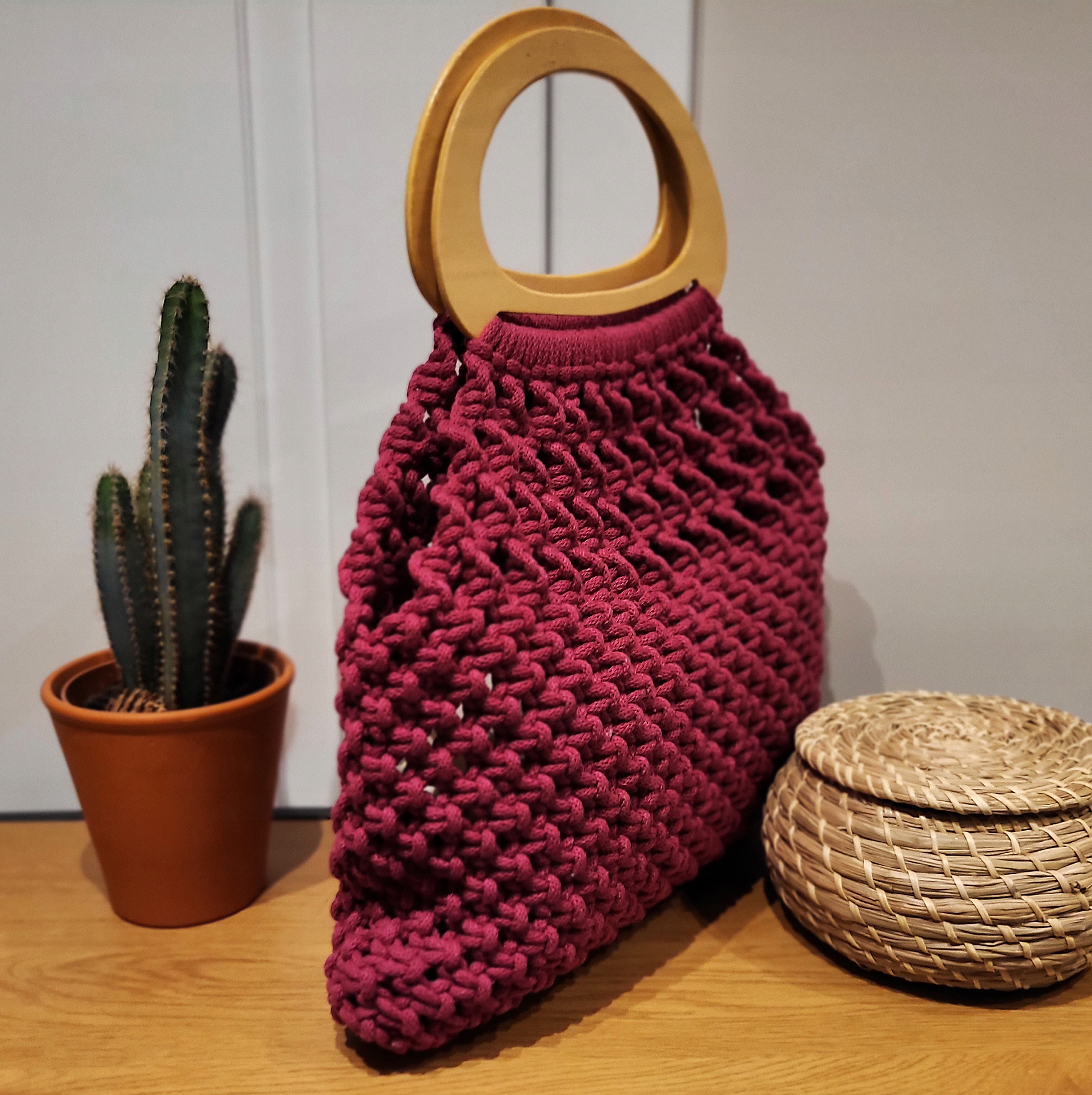 Ručně Vyráběná Kabelka Typu Sáček Art&style Malinová