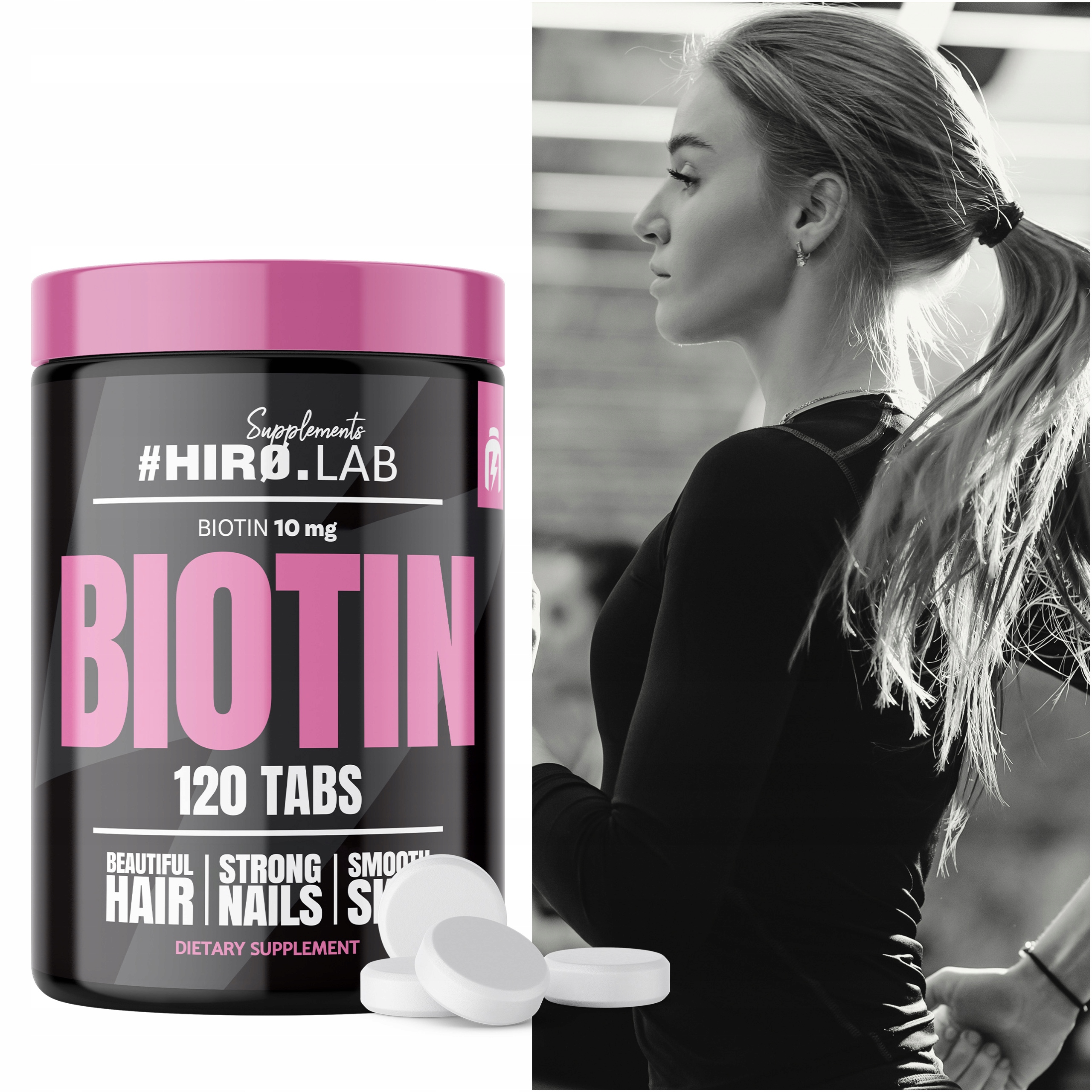 Hiro.Lab Biotin 120t BIOTYNA WŁOSY SKÓRA PAZNOKCIE Kod producenta 1000032226