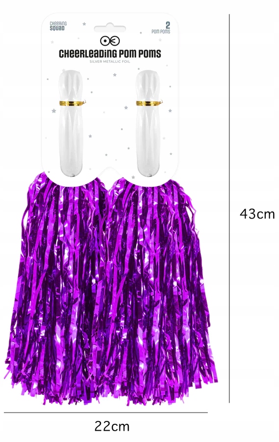 Fioletowe pompony pompon CHEERLEADERKI CZIRLIDERKI 2 sztuki EAN (GTIN) 5905214477790