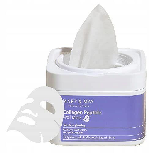 Mary+may Collagen Peptide Vital Mask 30EA Nedrigmolekulare Kollagen, Pep