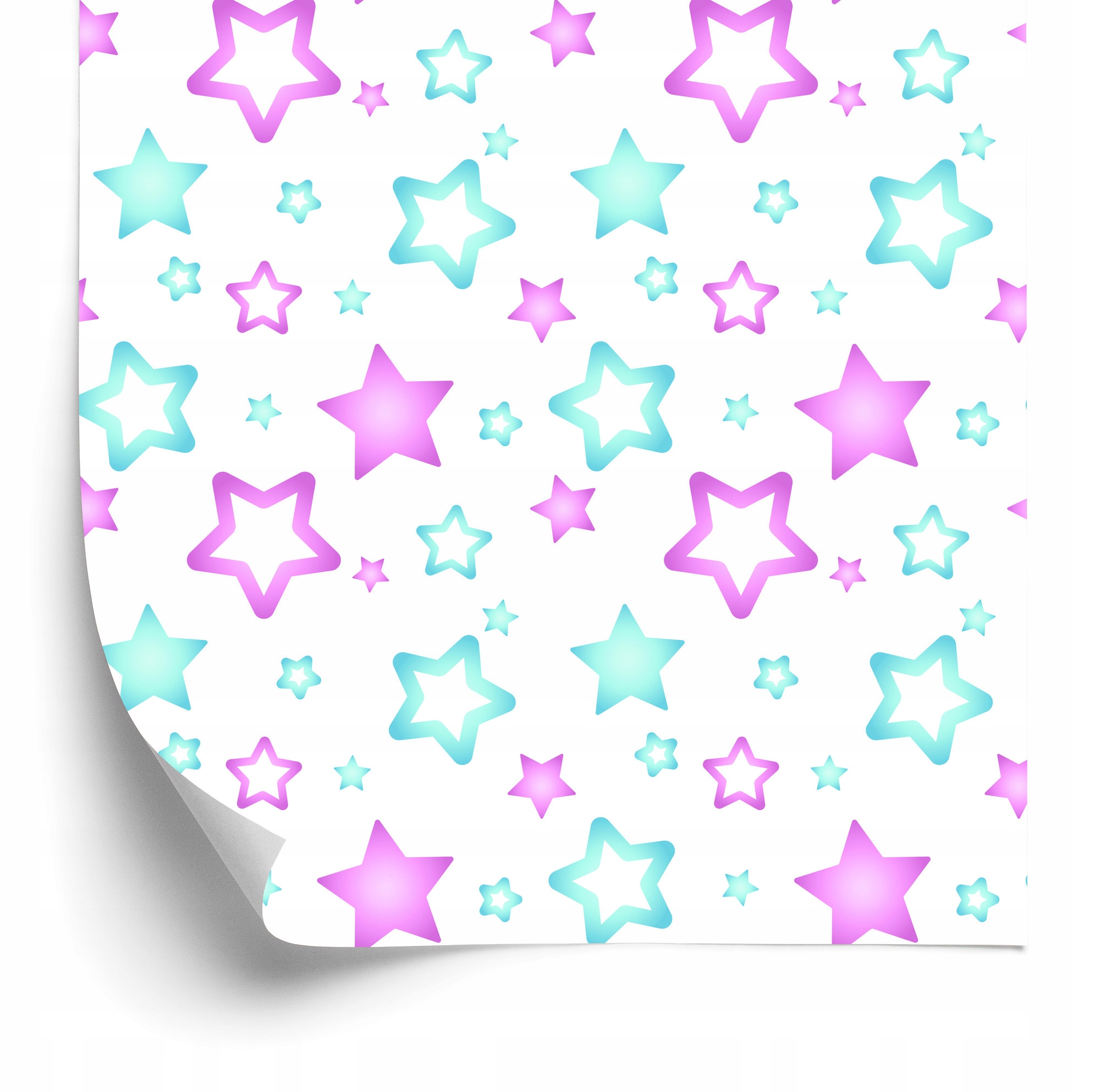 Tapeta pro děti Modré a růžové hvězdičky 50 x 1000 cm