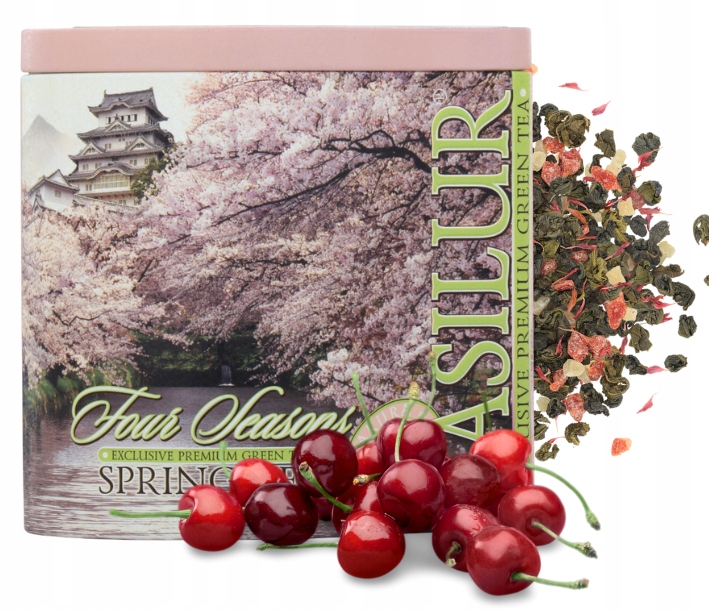 Levně Basilur Spring Tea – zelený čaj s Ananasem a Třešní – 100 g V Plechovce