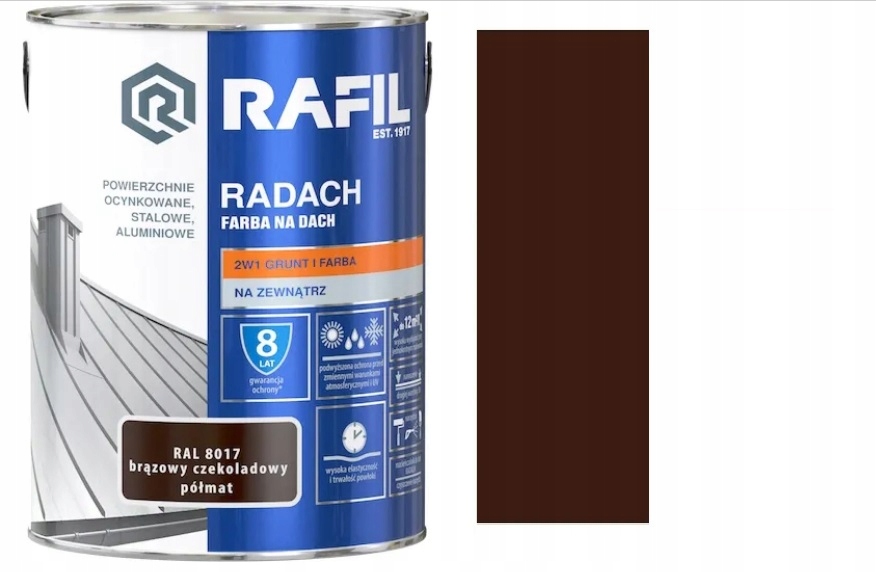 Rafil Radach Barva Na Střechu Hnědá Čokoládová Ral 8017 5L Polomatná