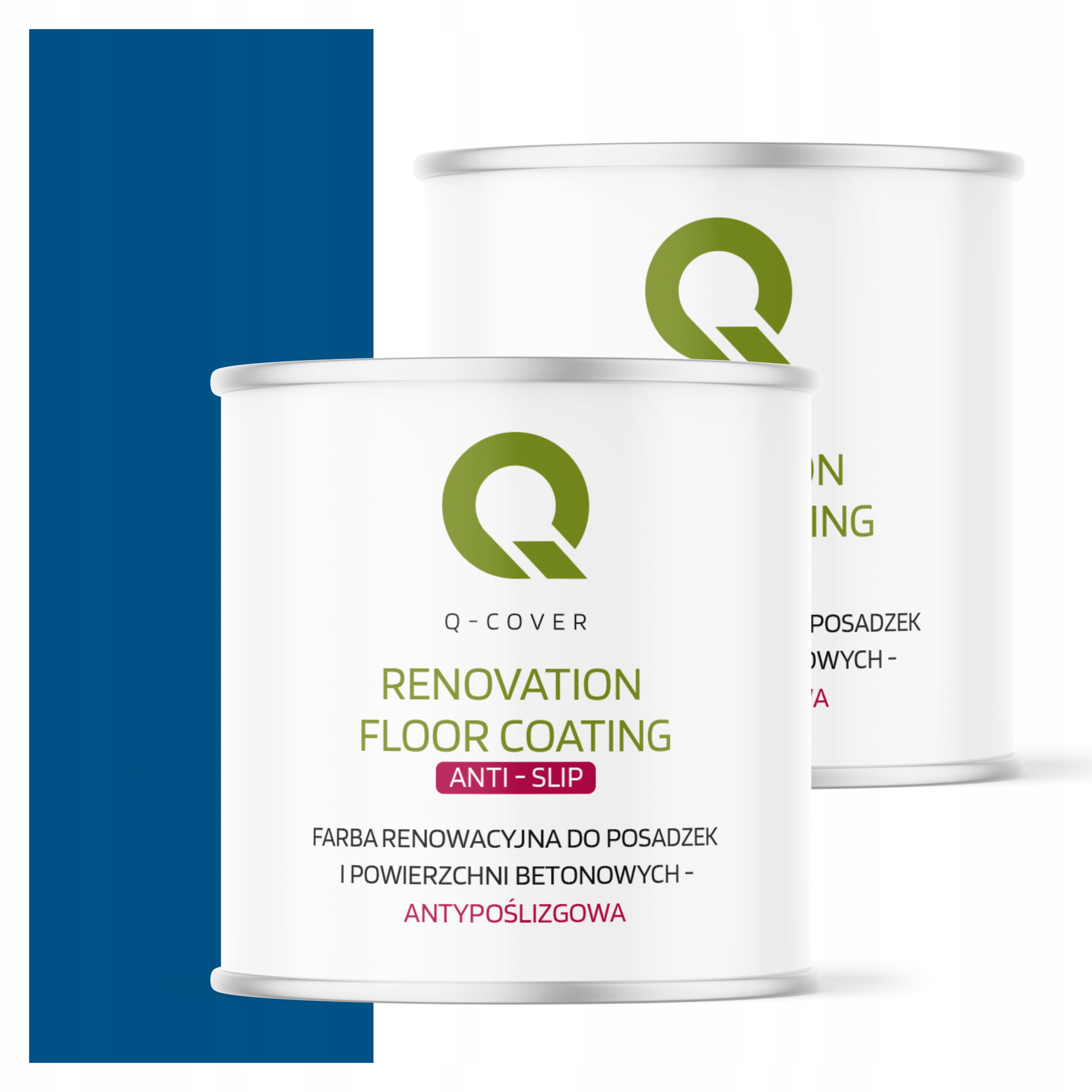 Protišmyková renovačná farba na betón 2,5 l modrá Ral 5005 matná