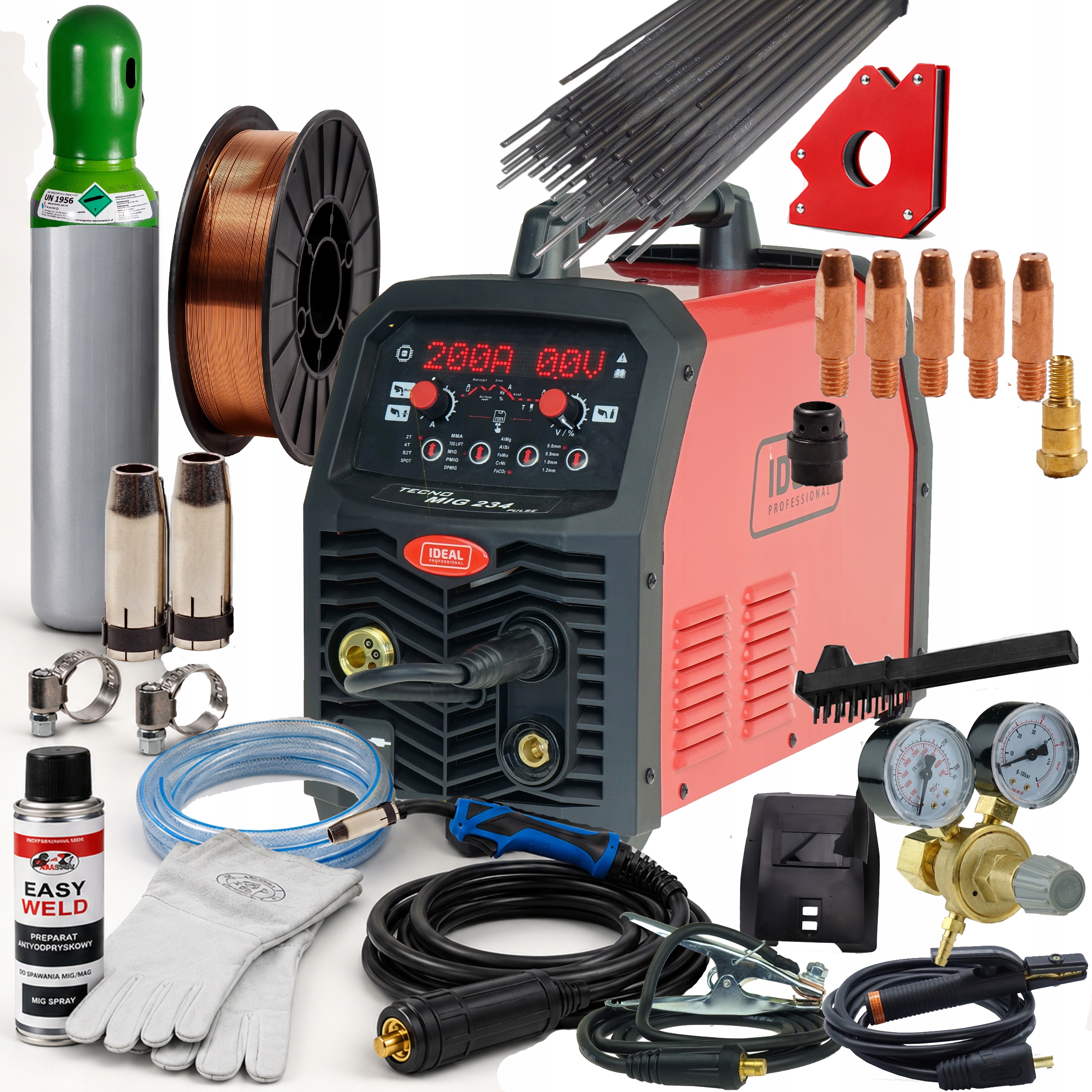 Spawarka Migomat Ideal 234 Pulse półautomat spawalniczy zestaw 3