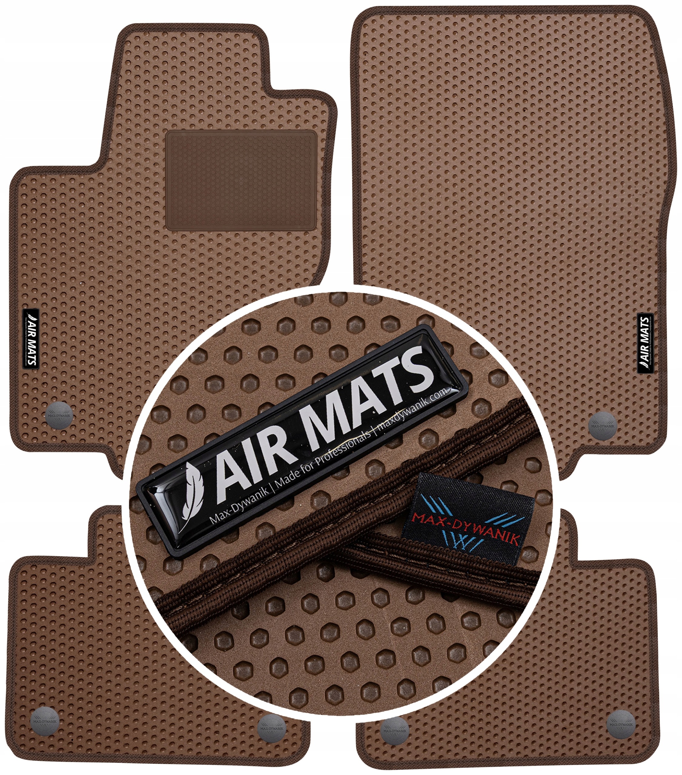 Mercedes Gl X166 2012-2015 Gumové koberce Air Mats Hnědé