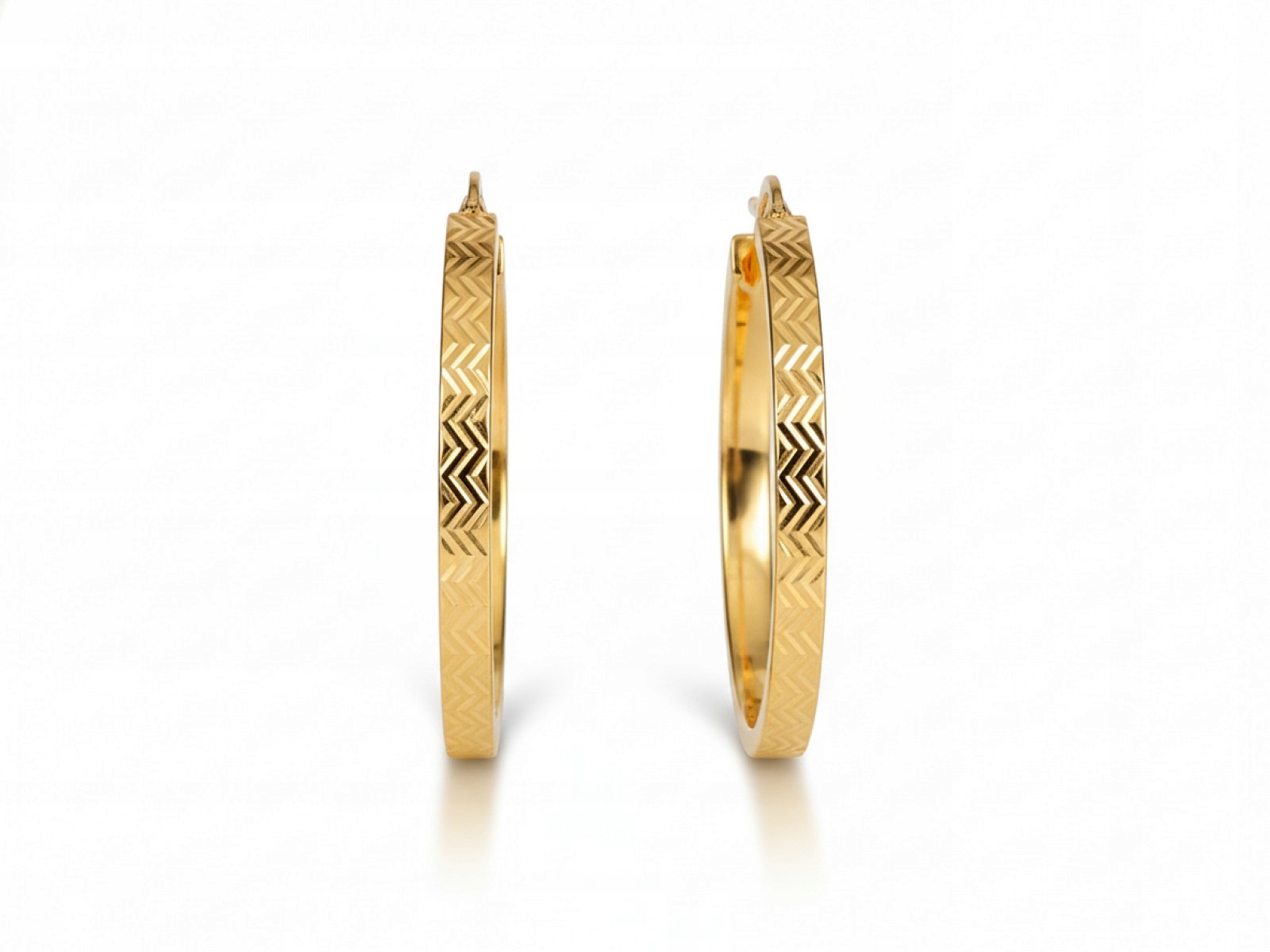 Dámské náušnice ze zlata 585, elegantní klasické kruhy s diamantováním