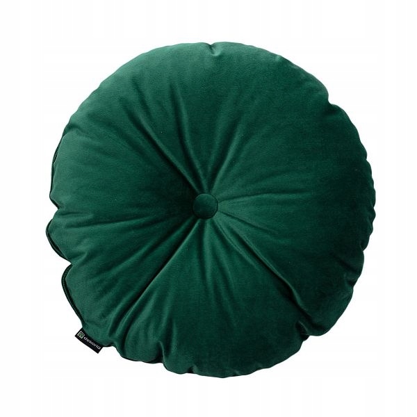 

Dekoria Poduszka okrągła welur butelkowa zieleń