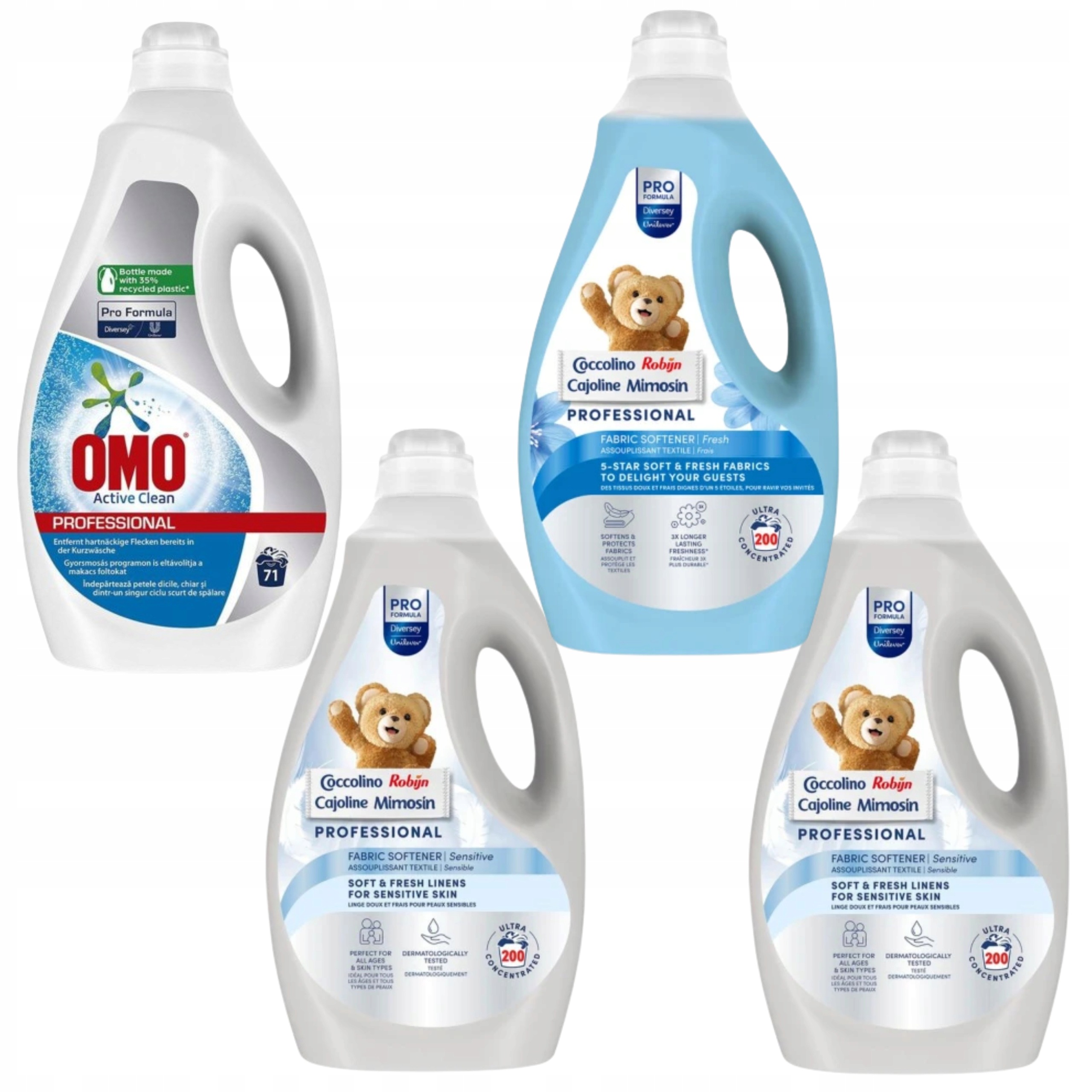 Zestaw Coccolino Professional 3x5l płyn do płukania tkanin Omo 5l