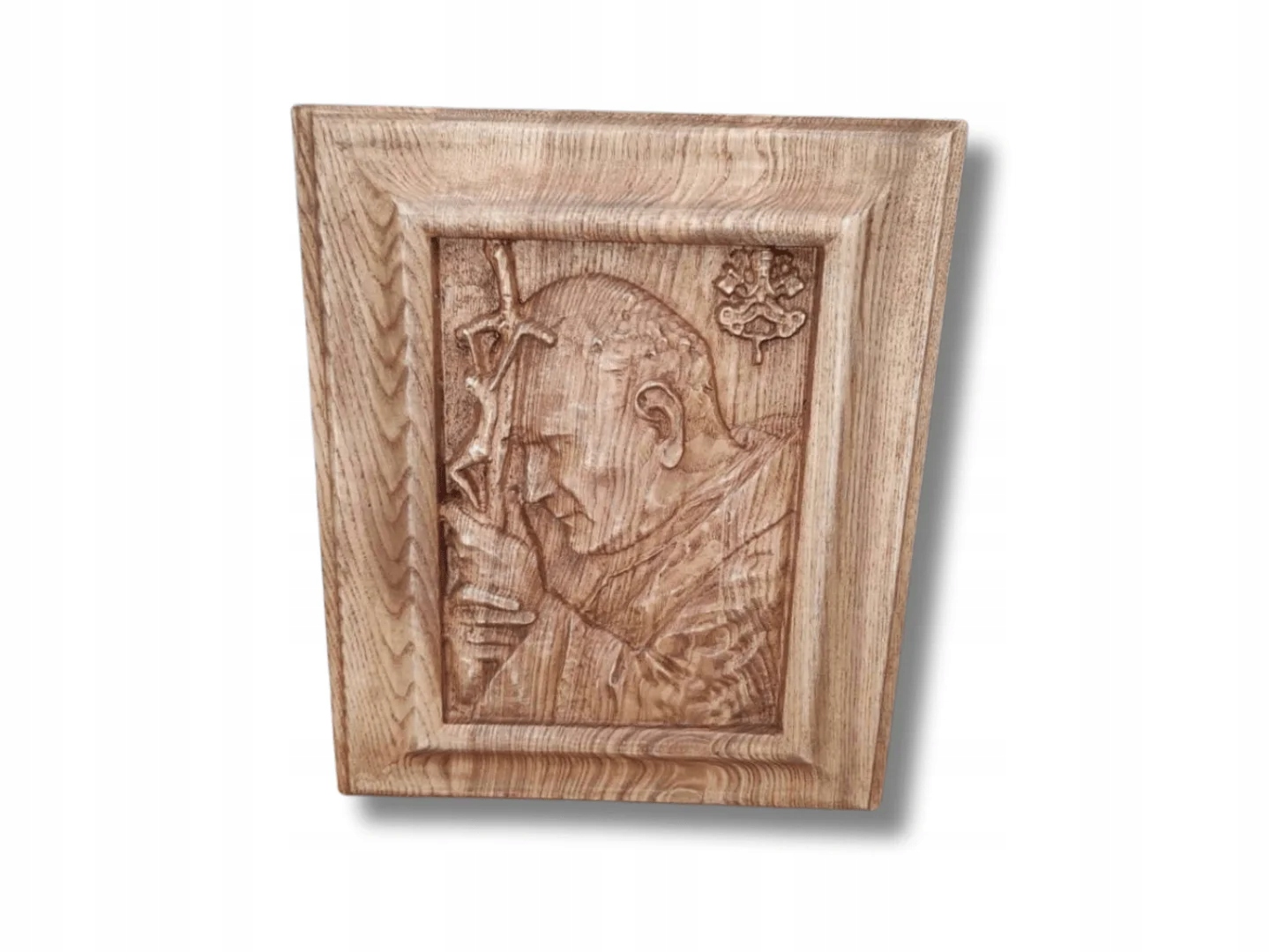 Jan Pavel II. v rámu 70 cm, stylový obraz ze dřeva na primici, dárek