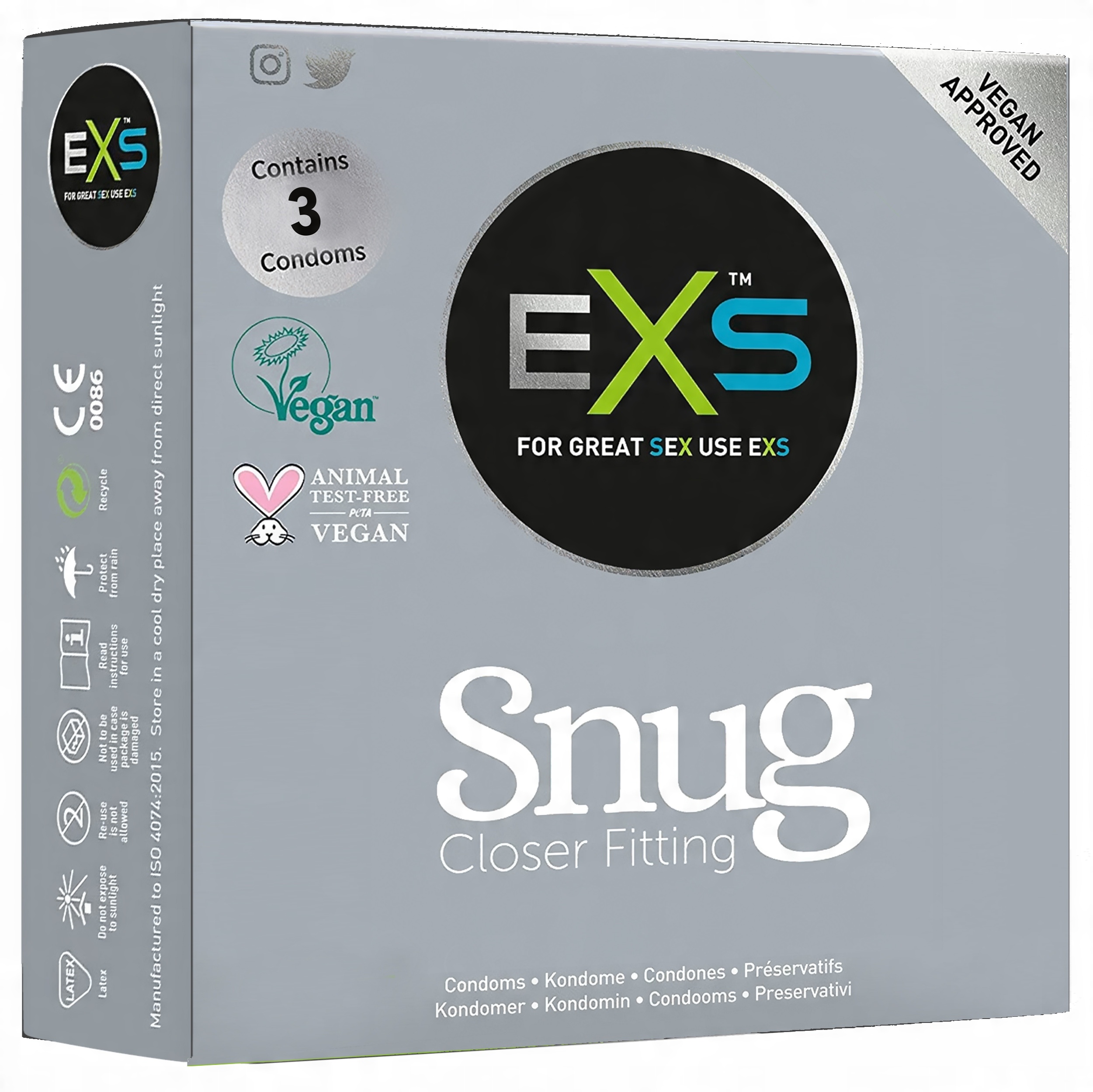 

Prezerwatywy Exs Snug Fit dopasowane małe 3szt