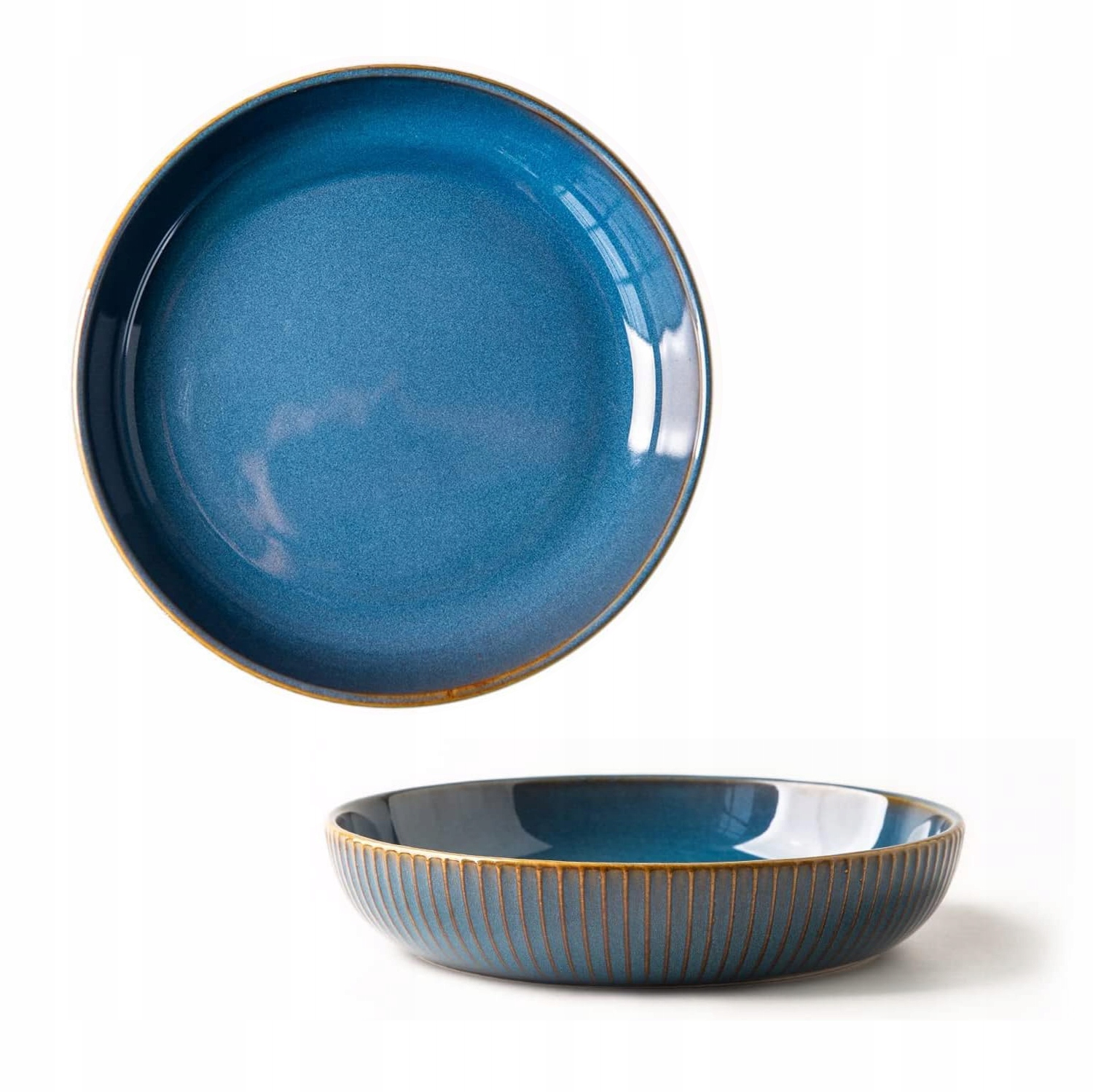 Csyy Hlboká Sada 4 Kusov Keramická, tmavomodrá, veľká na polievky