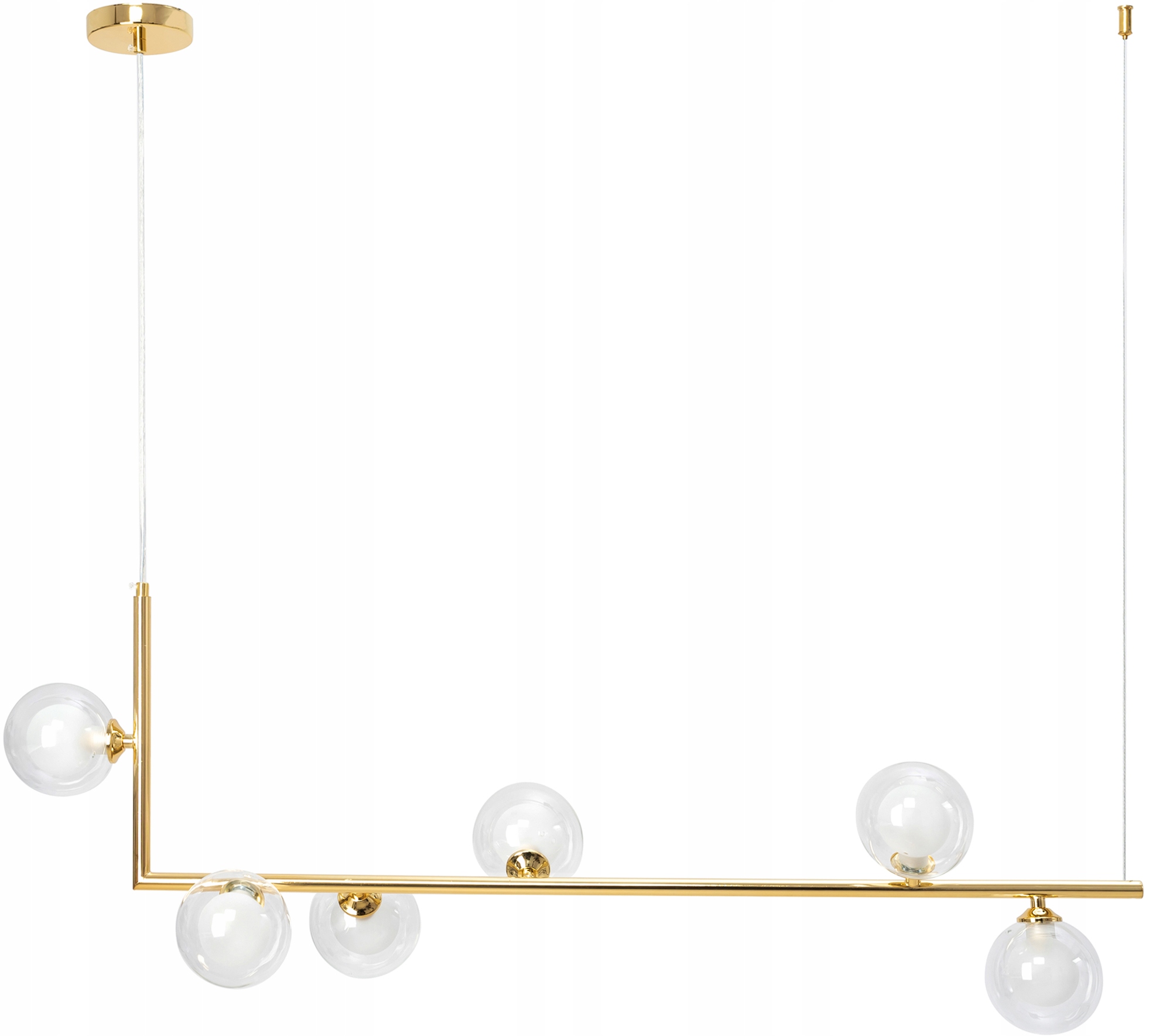 

Lampa Sufitowa Szklane Kule Złota Gold 6 Punktów