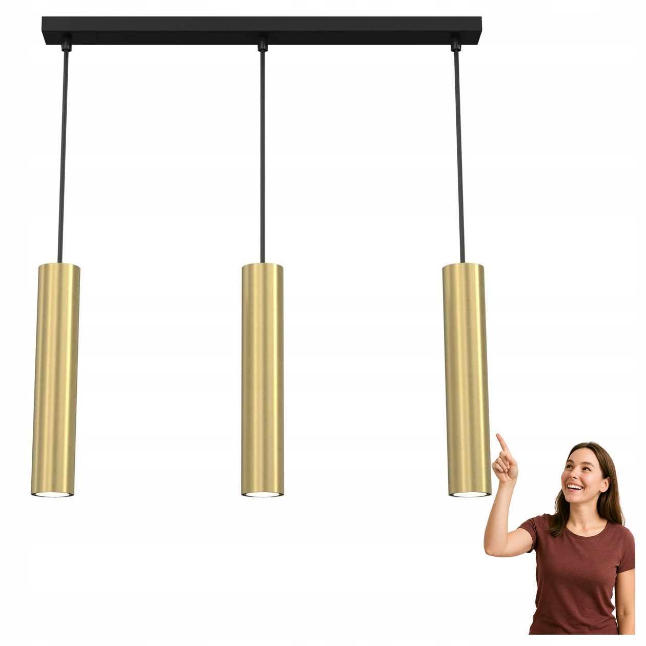 Trojitá závěsná trubková lampa na liště Raito 115 Luminex