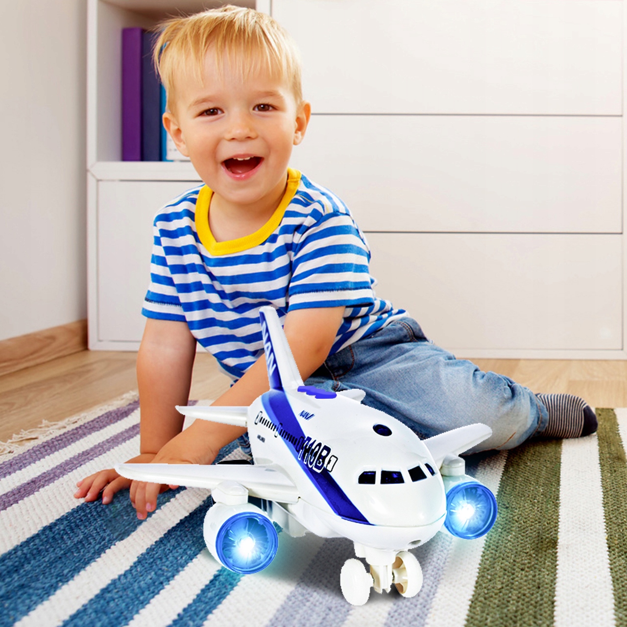 INTERAKTÍVNA HRAČKA PRE DETI S MOŽNOSŤOU OSOBNÉHO LIETADLA, ZVUKOVÝ SVETELNÝ MODEL BOEINGU, MalPlay