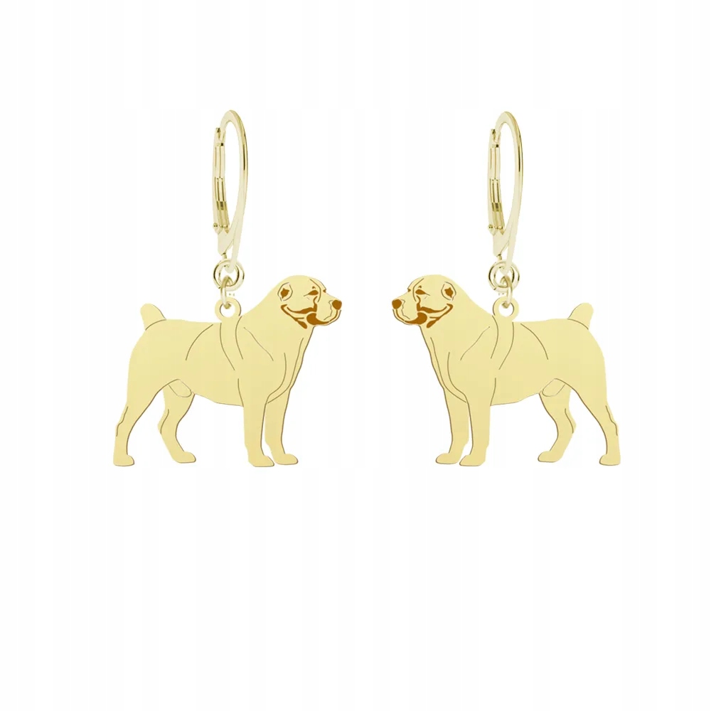 Náušnice Zlaté se psem Středoasijský ovčák 925 Žena Dárek Gravírování