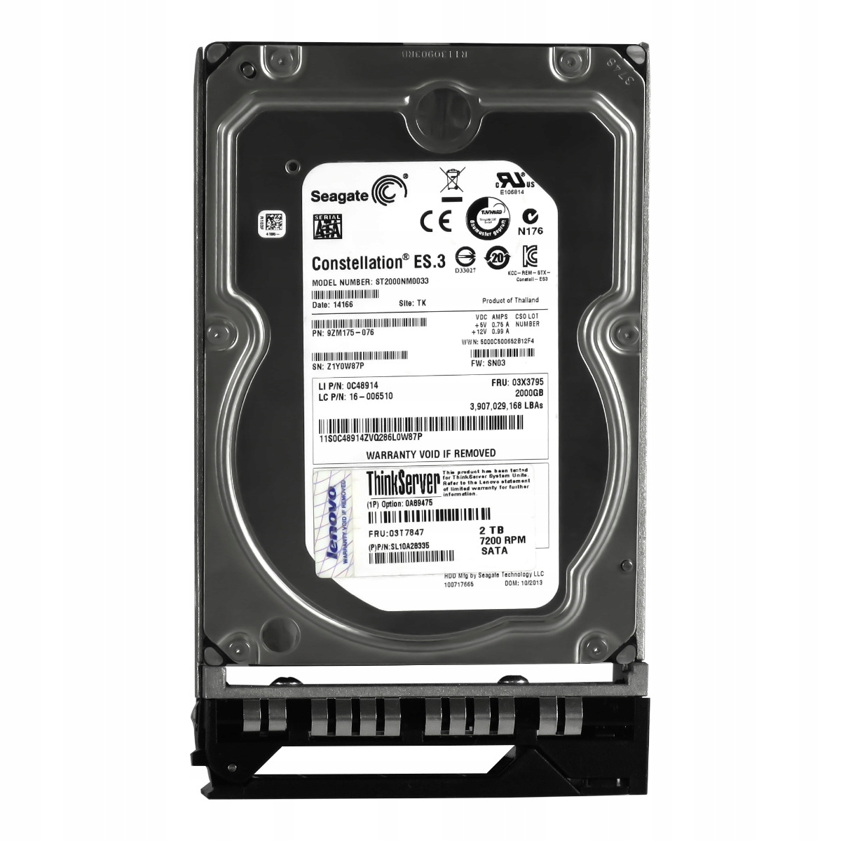 Lenovo 03T7847 SL10A28335 2TB 7.2K 128MB Sata III 3.5'' ST2000NM0033