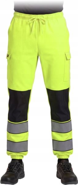 Męskie Spodnie Dresowe do pasa Lumis odblaskowe Hi-Vision Żółte r. 3XL