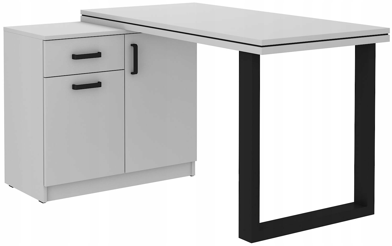 Psací Stůl S Komodou 138x67 Blat 5,6 Světle Šedý Loft