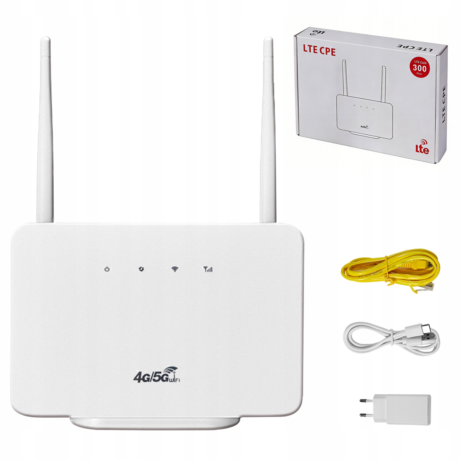 300 Mbit/s, Router 4G CP106-E(biały):modem Lte, antena zewnętrzna, slot Sim