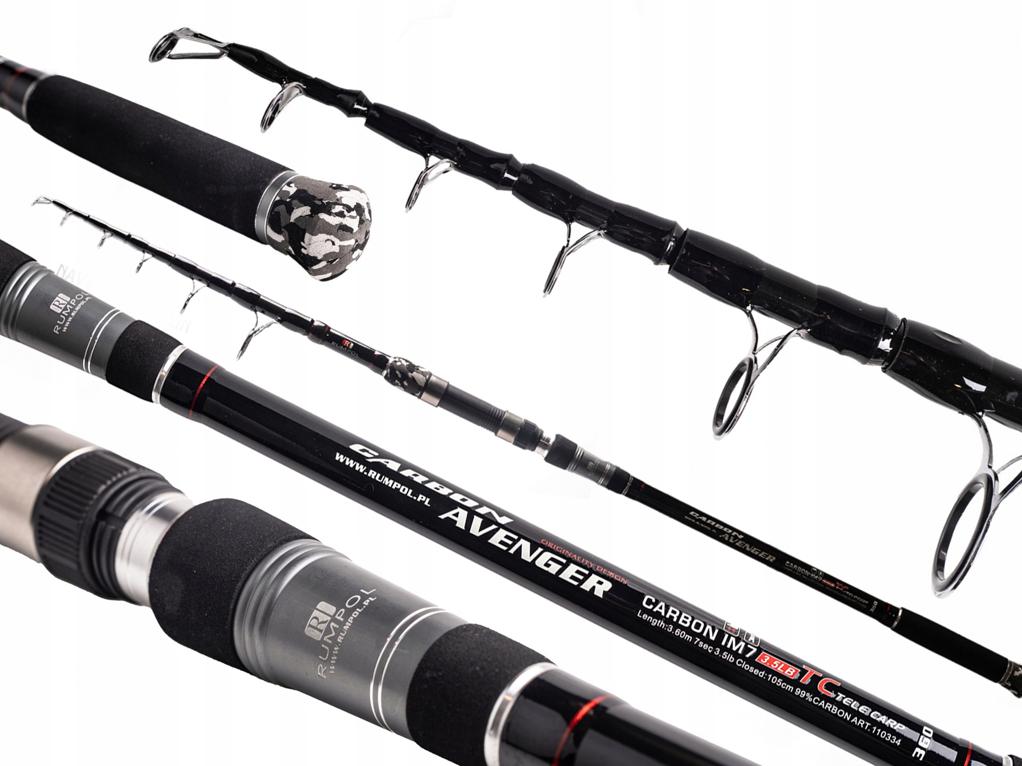 Prut Avenger Teleskopický Karbonový 3.6 M 3.5 Lbs Rumpol Kaprový 360 CM 110334
