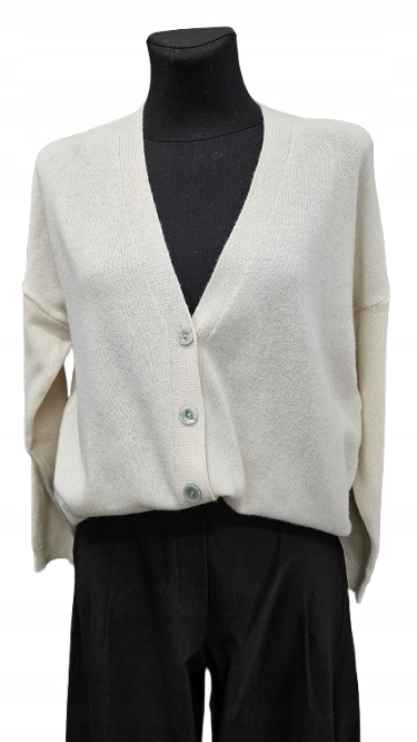 Rozepínací Svetr S Kašmírem Cashmere Blend S Knoflíky-premium Italia
