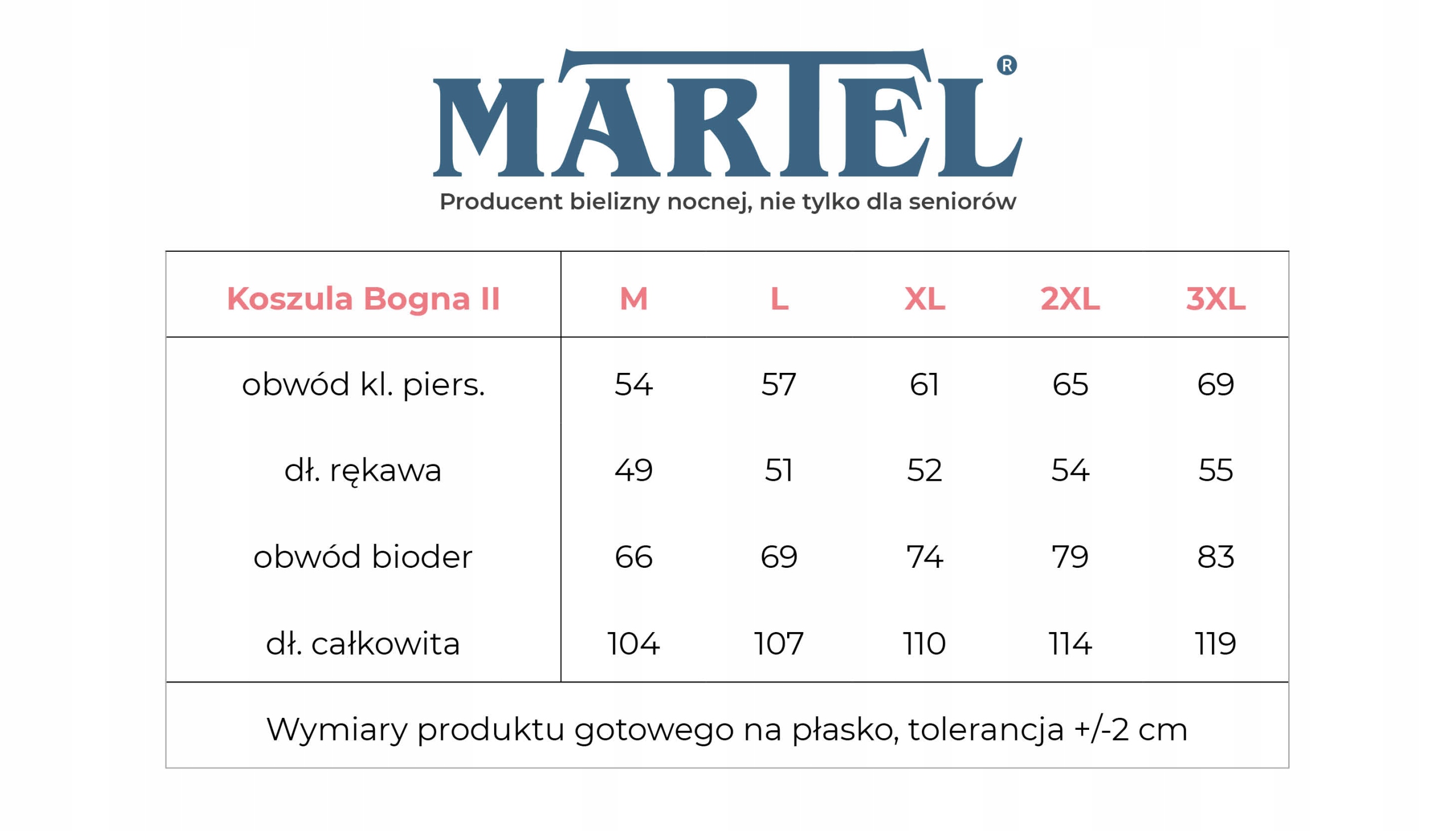 Koszula nocna rozpinana damska dla Seniorki new Marka Martel
