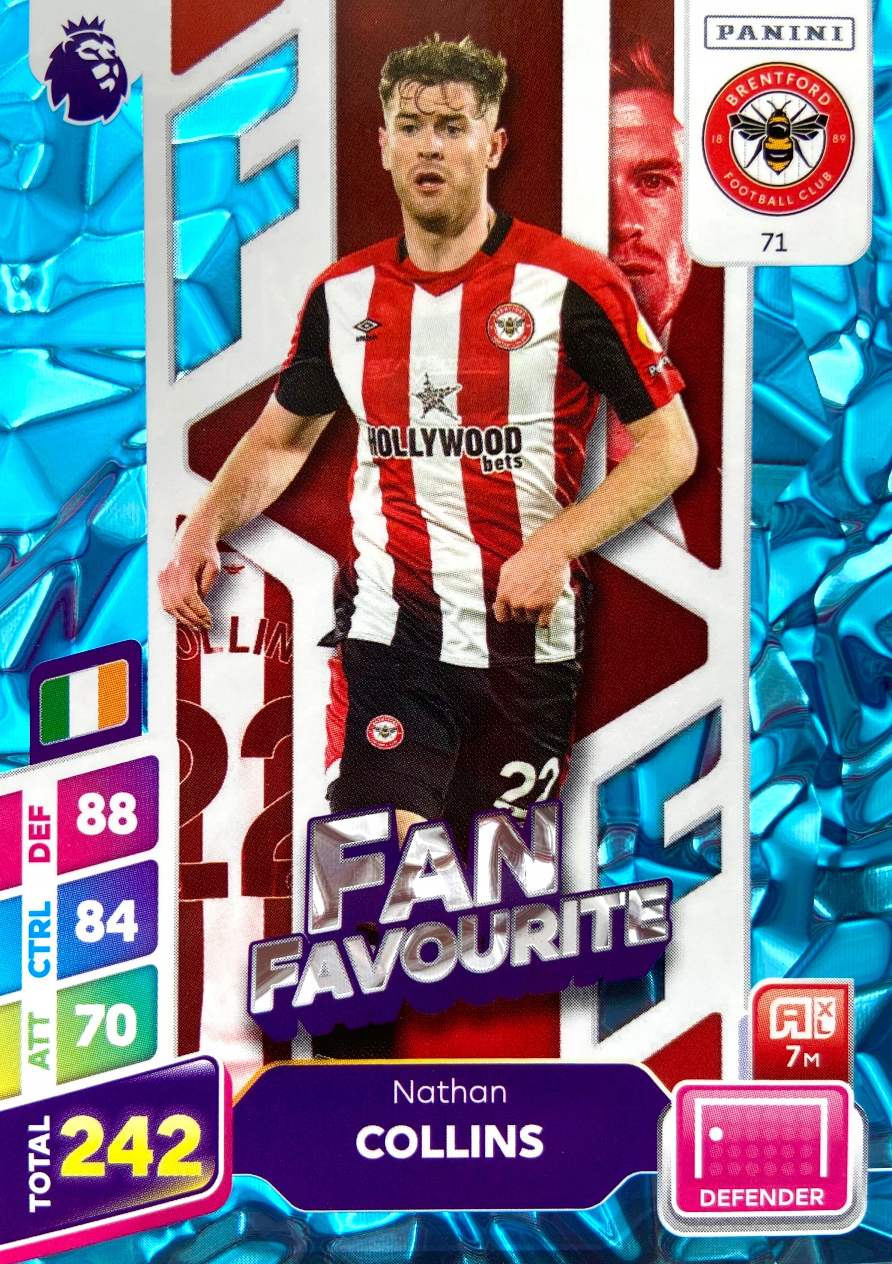 Premier League Plus 2025 Fan Favourite 71 blue Nathan Collins Brentford