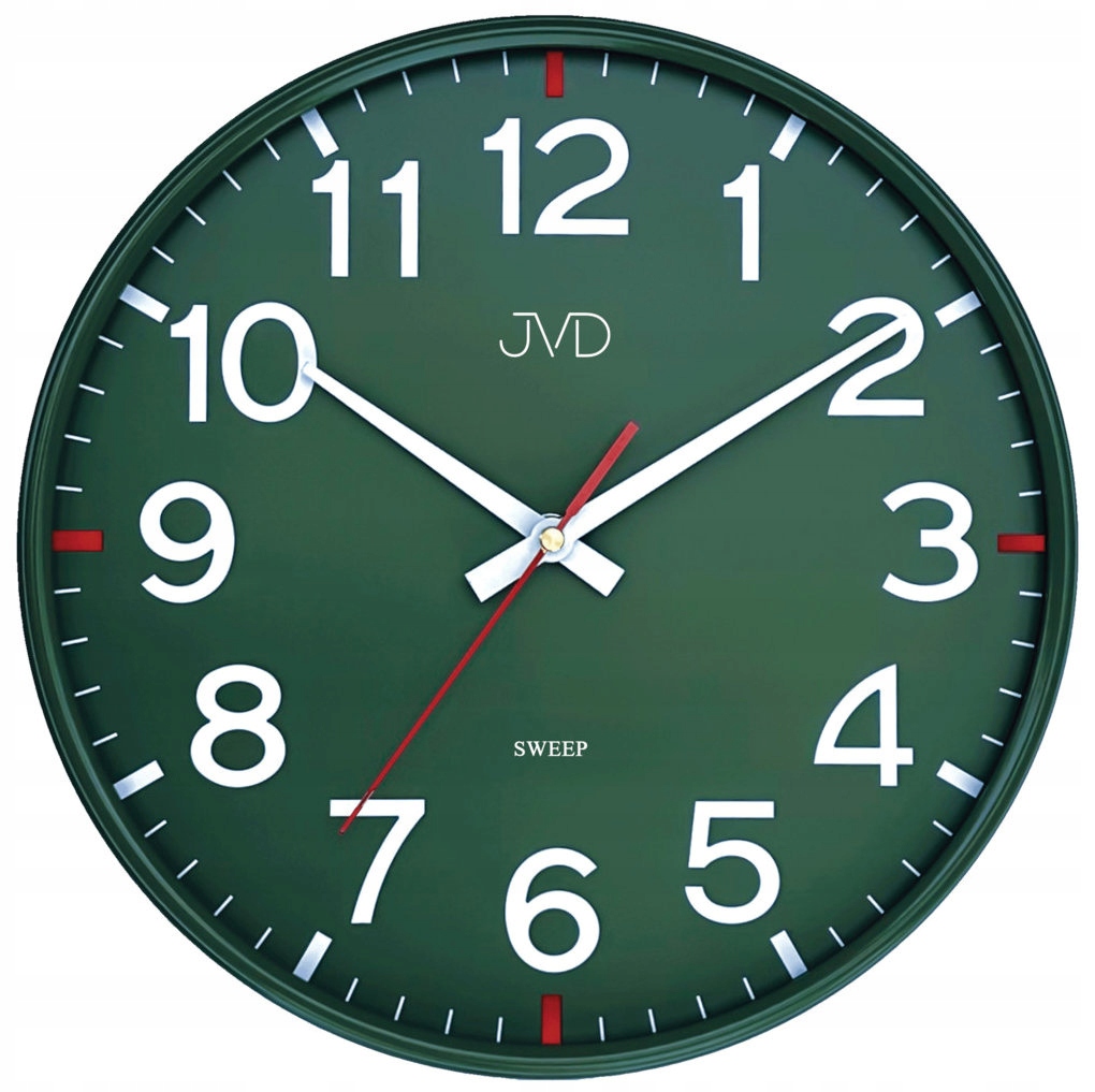 Zelený Čitelný Kulatý Tichý Elegantní Nástěnný Hodinový Stroj Jvd HX2508.3 30 cm