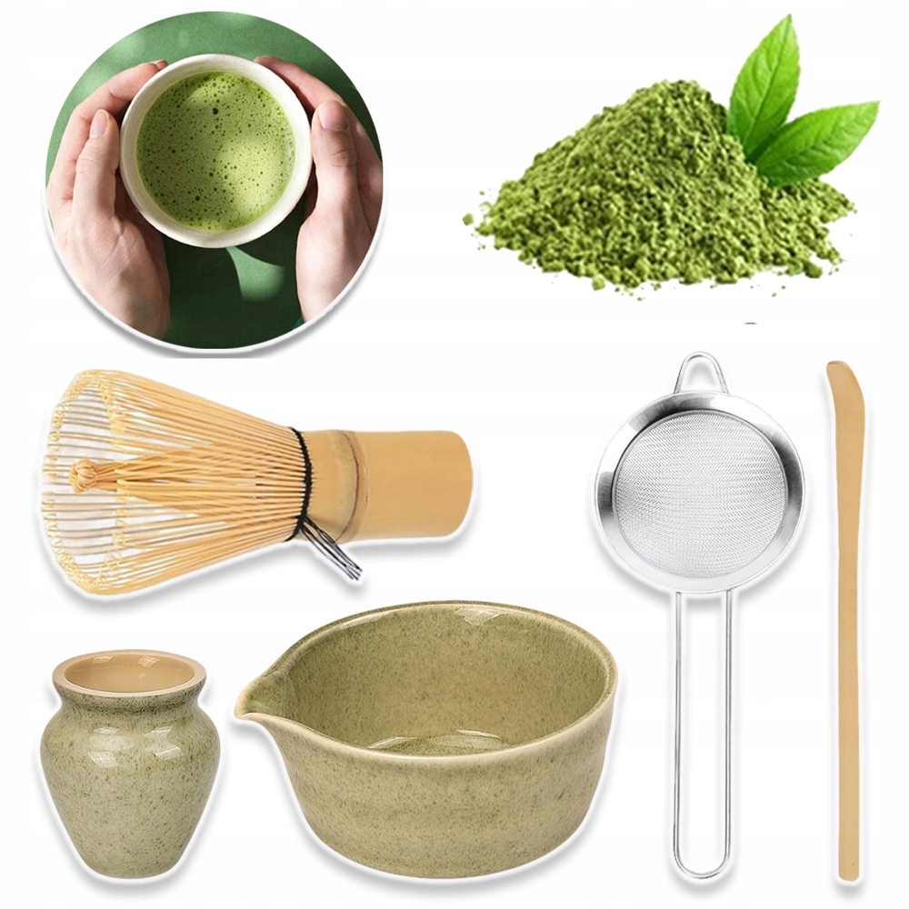 5V1 Sada Na Čaj Matcha Metla Matcha S Šlehací Metlou, Lžíce Na Matchu