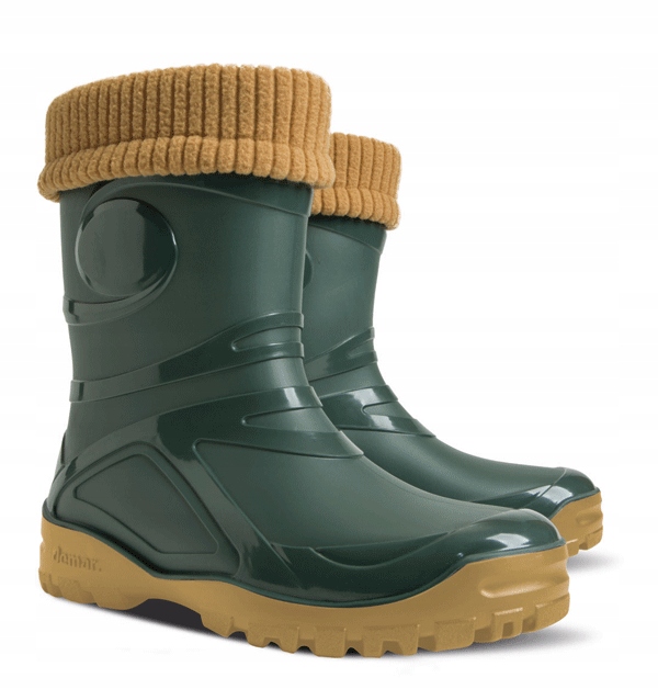 Kalosze ocieplane DAMSKIE ciepłe gumowce OCIEPLACZ wymienny gumiaki Demar Kolor zielony