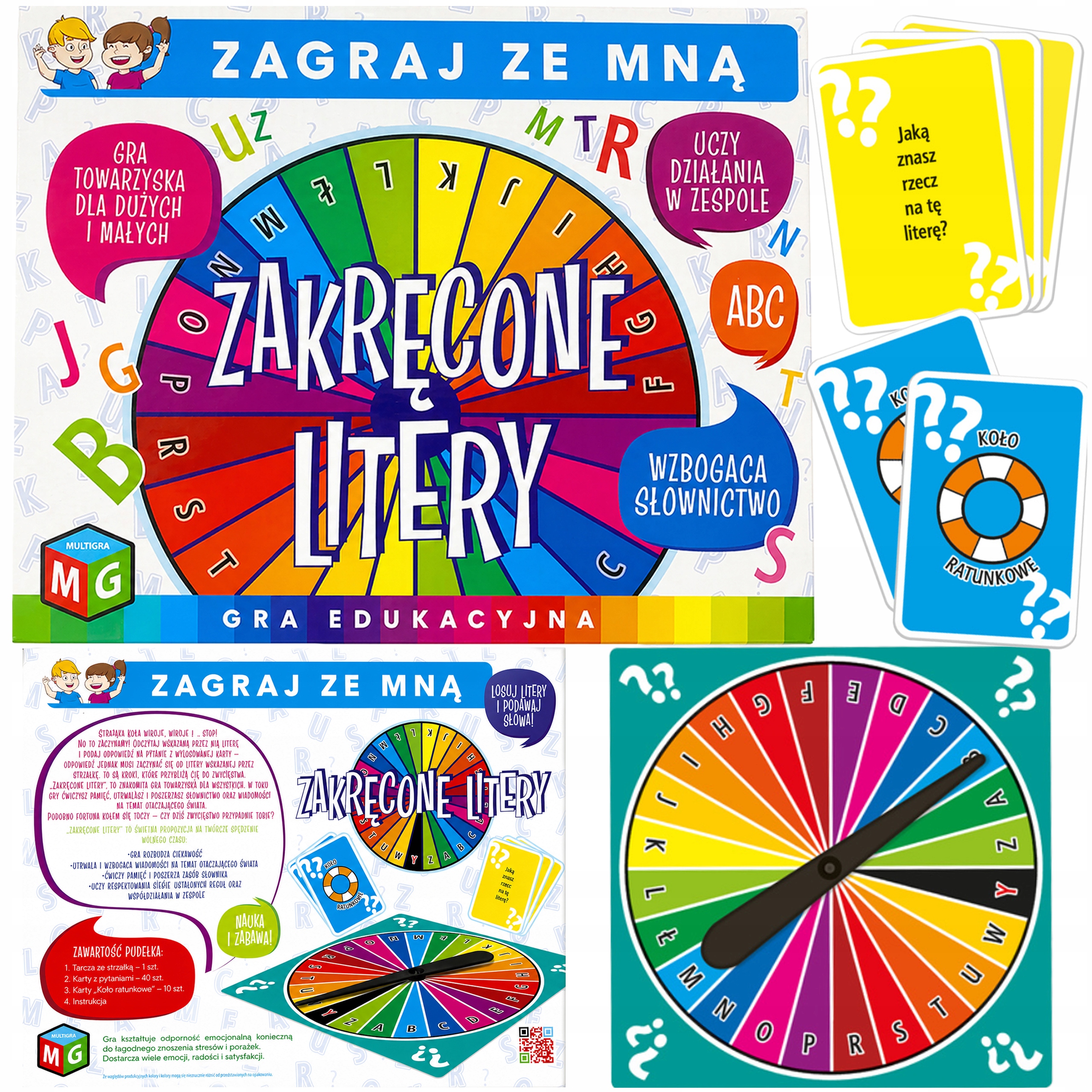 Gra Edukacyjna Zakręcone Litery Planszówki dla Dzieci Naukowe gry Planszowe