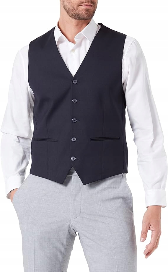 Hechter Pánská Vesta Tmavě Modrá Elegantní 46 Jxd