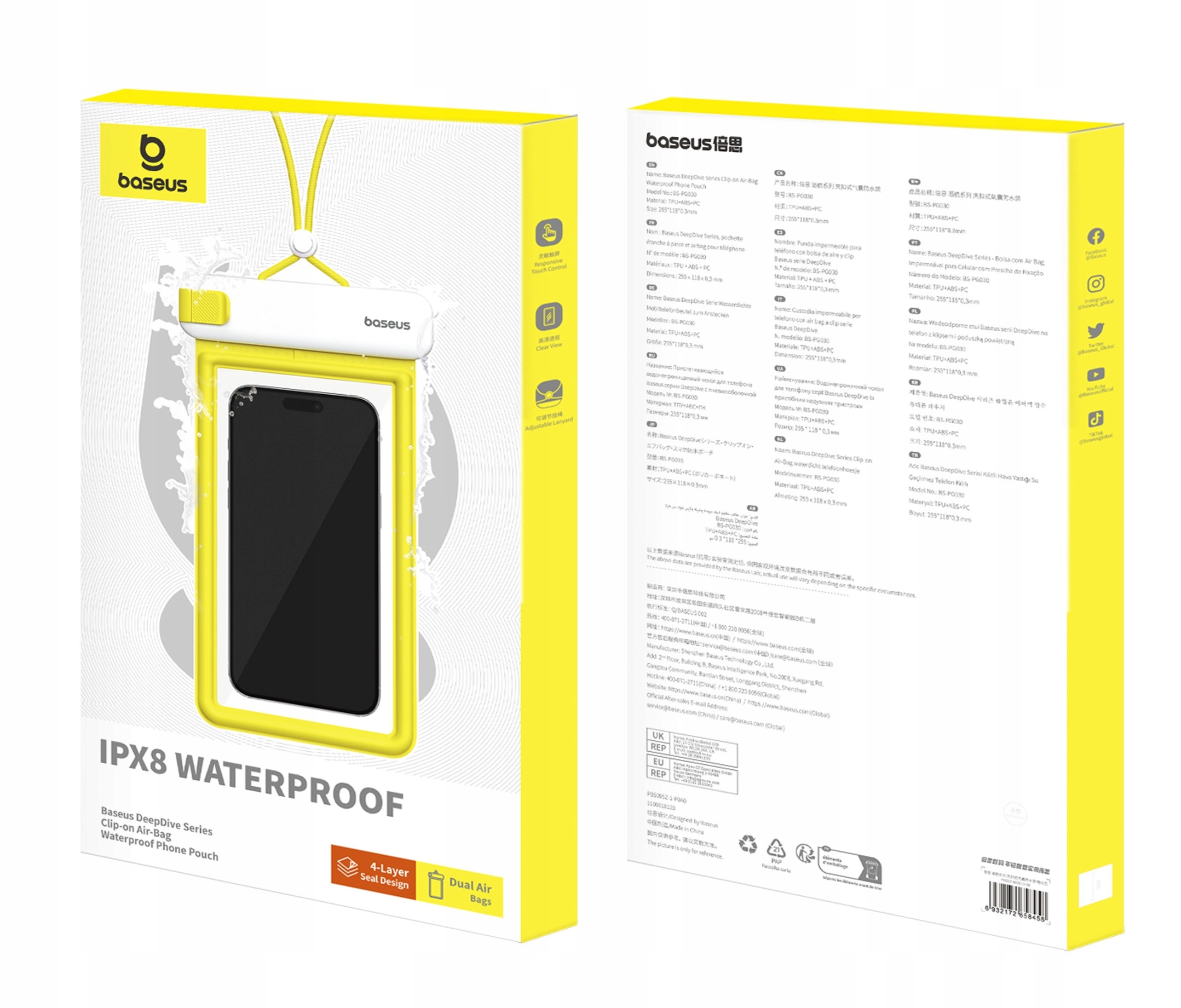 BASEUS WODOODPORNE ETUI POKROWIEC CASE NA TELEFON DO 7.2&quot; DOKUMENTY DO WODY Dedykowany model UNIWERSALNY