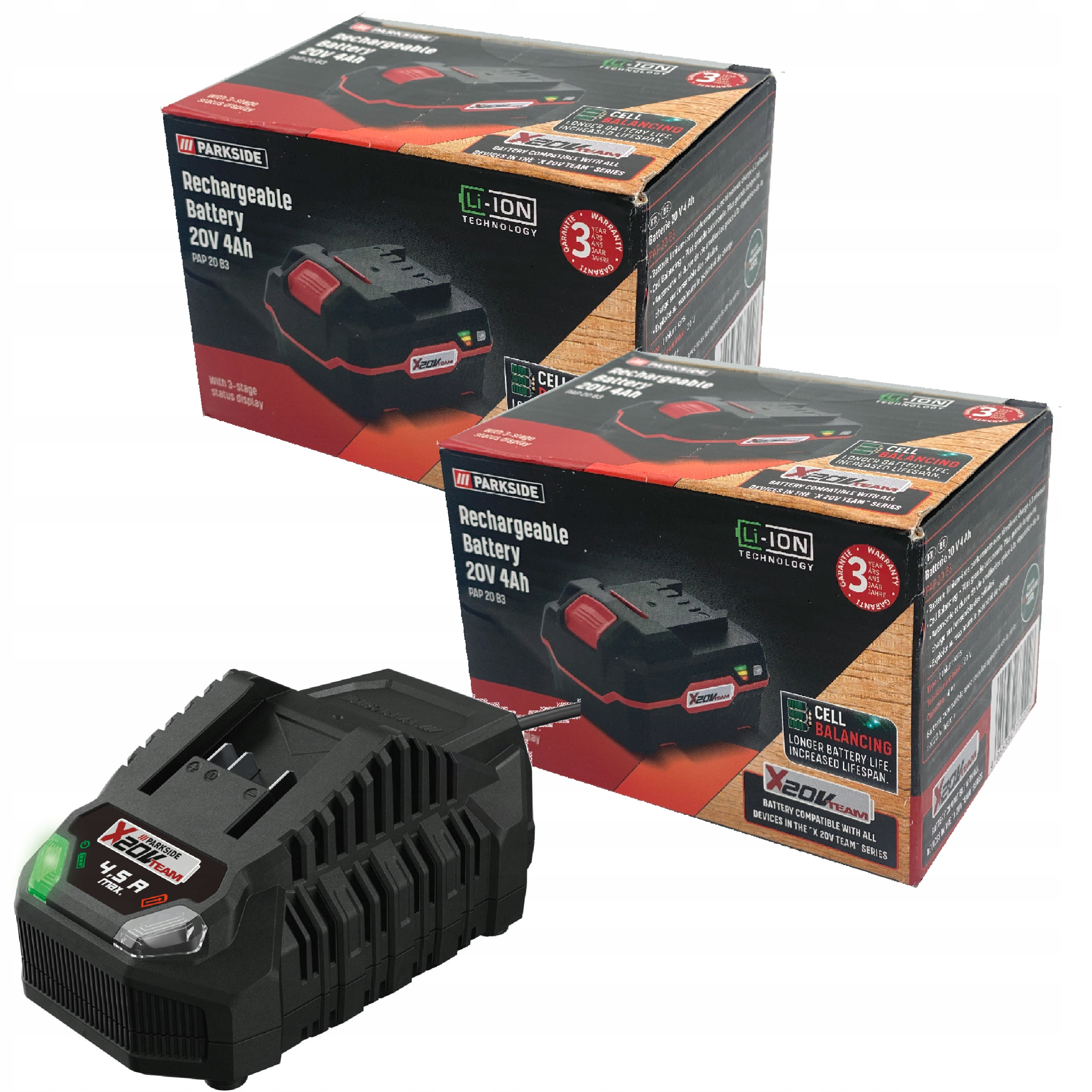 Akumulator Parkside ładowarka zestaw 2szt. akumulatorów 4Ah ładowarka 4,5A