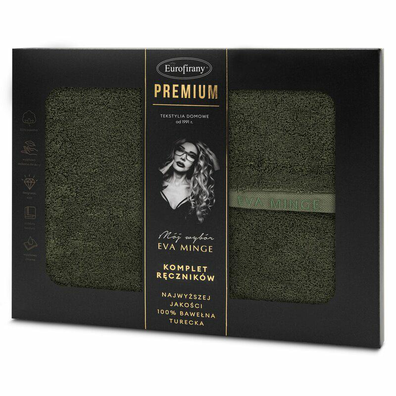 Sada ručníků v krabičce 3ks Venus olivový tmavý 550 g/m2 Eva Minge