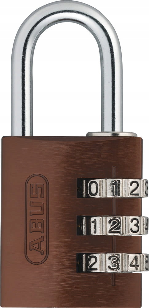 Abus visiaci zámok na šifru 3 krúžky, hnedý