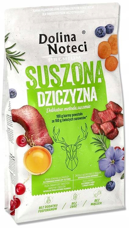 Karma suszona dla psa Dolina Noteci Premium dziczyzna 9kg