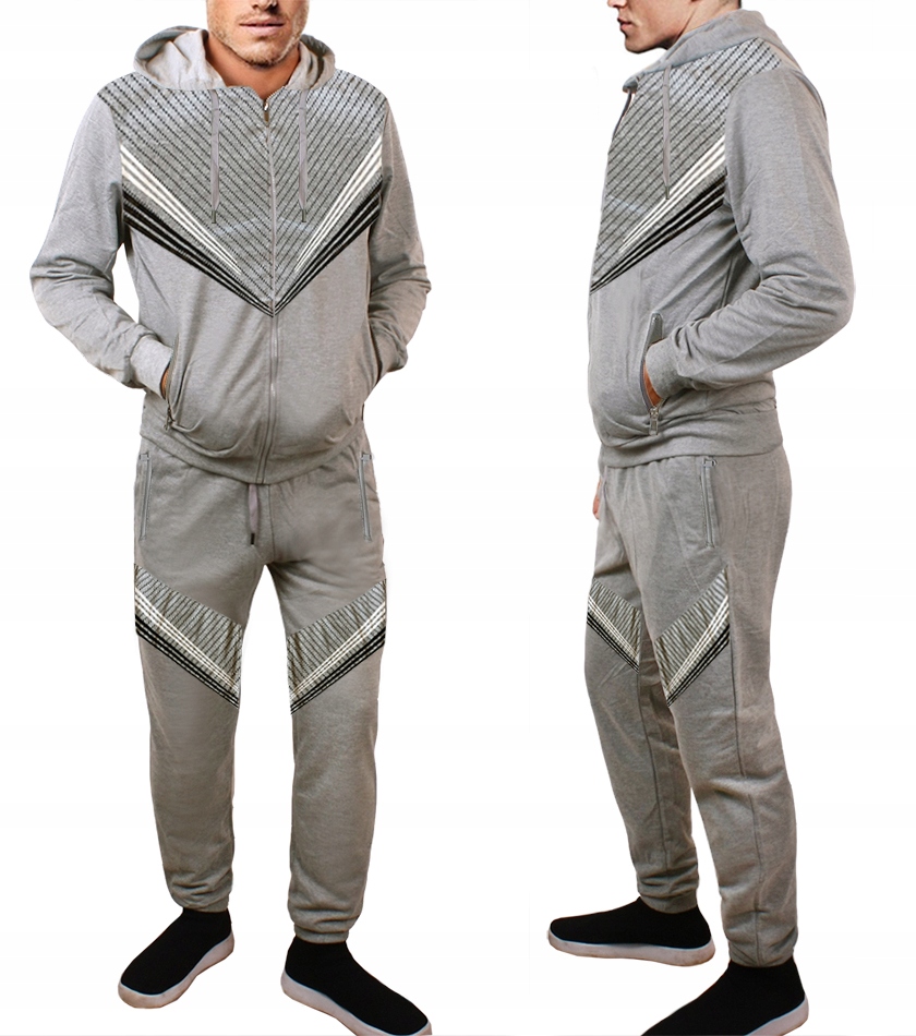 

Ciepły dres Męski Bluza Spodnie dresy 9148 szar XL