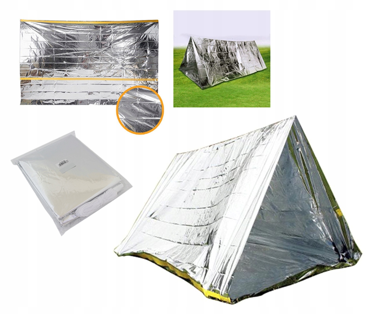 NAMIOT ŚPIWÓR KOC FOLIA NRC TERMICZNY RATUNKOWY Liczba osób 2