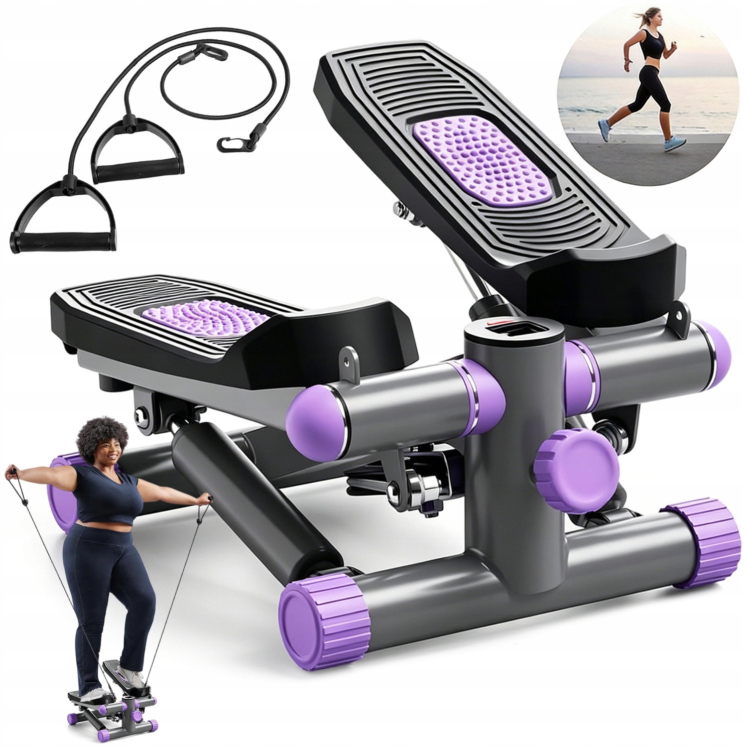 Stepper Steper Pro Cvičení S Expandérovými Lanky Počítadlo LCD displej
