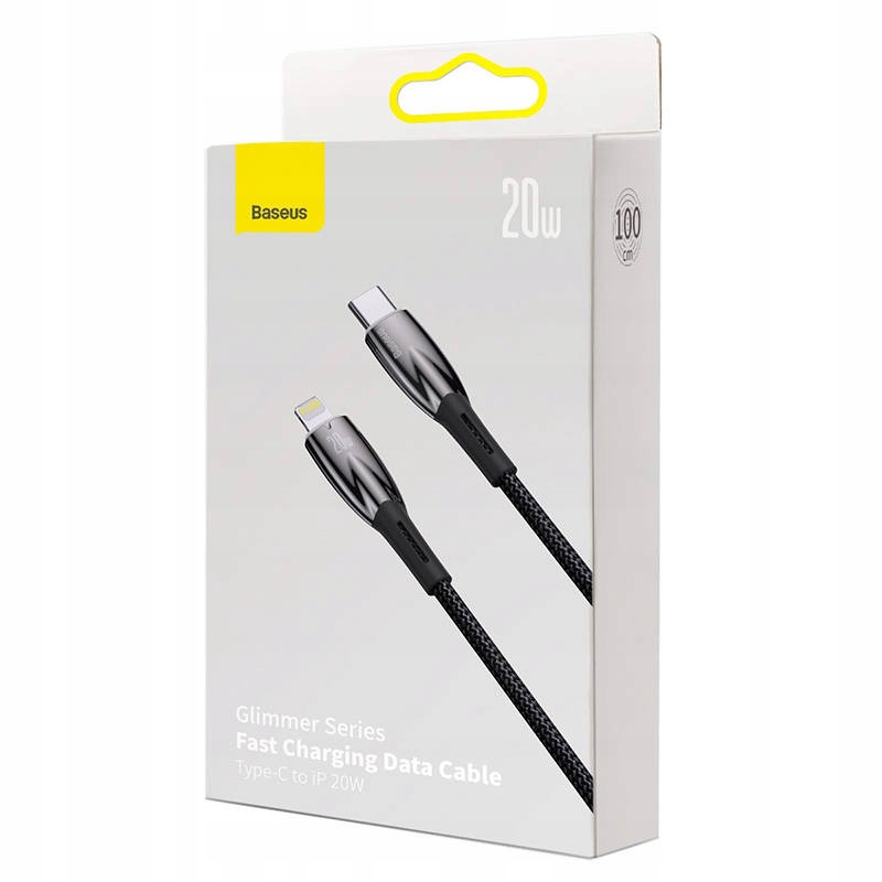 BASEUS MOCNY KABEL DO IPHONE PRZEWÓD USB TYPU C DO LIGHTNING PD QC 20W 1M Złącza USB typ C - Apple Lightning