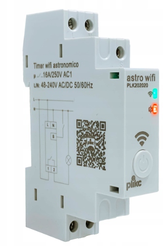 Denní/týdenní Přepínač Času Wifi 48-230VAC PLiKC Astro Wifi