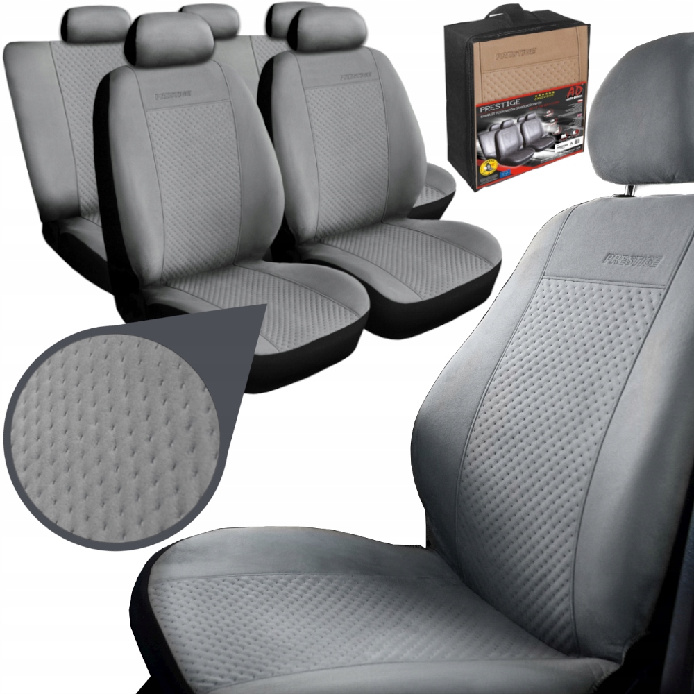 Pokrowce uniwersalne na fotele samochodowe alkantara szare Auto-Dekor