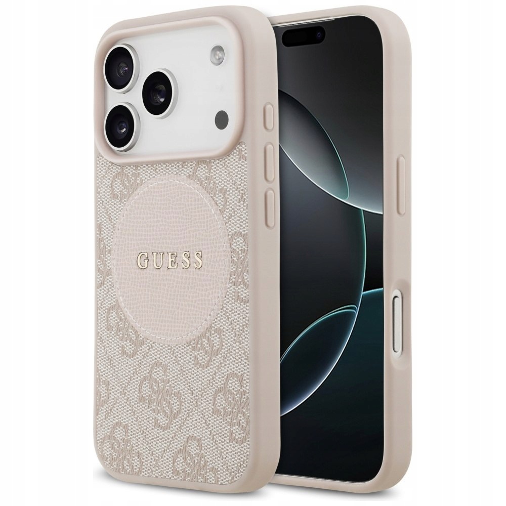 Etui Guess 4G Circle Classic Logo MagSafe do iPhone 17 Pro różowy