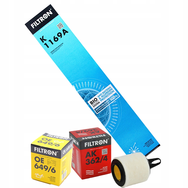 Filtron Filtr oleju Oe 649/6 Filtr powietrza Ak 362/4 Filtr kabinowy K1169A